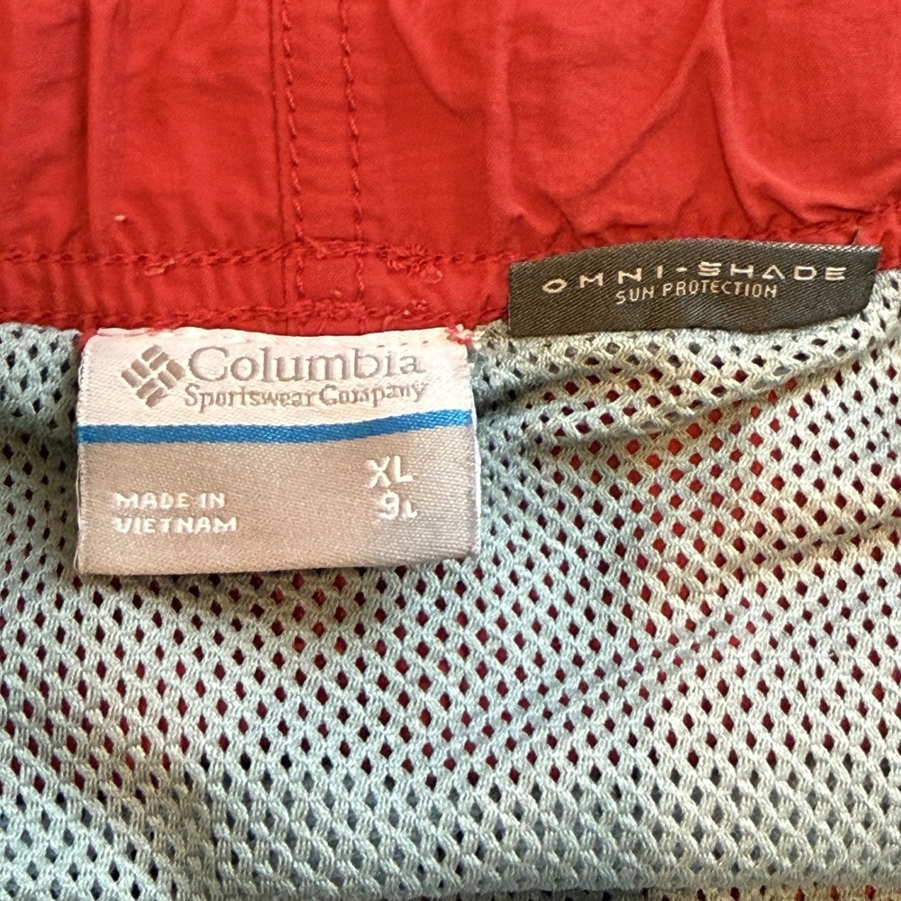 Columbia Swim Trunks Mens Red Omni Shade Cargo Shorts Fishing Hiking XL 42 Waist - Picture 5 of 9